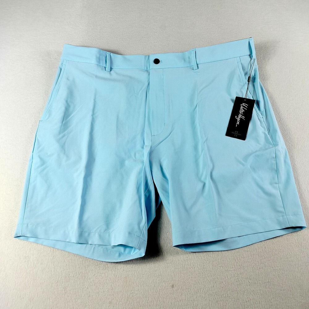 Walter Hagen Shorts Mens 42 Blue Micro Lines 11 Golf Moisture Wicking Activewear